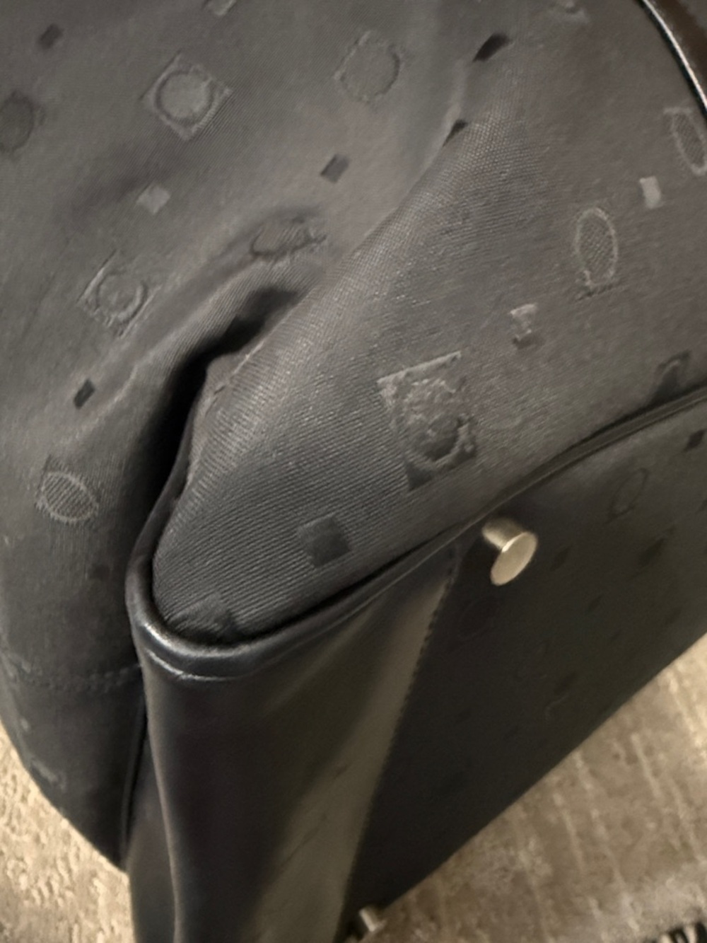 Salvatore Ferragamo Black Canvas & Leather Travel Bag - Picture 9 of 16